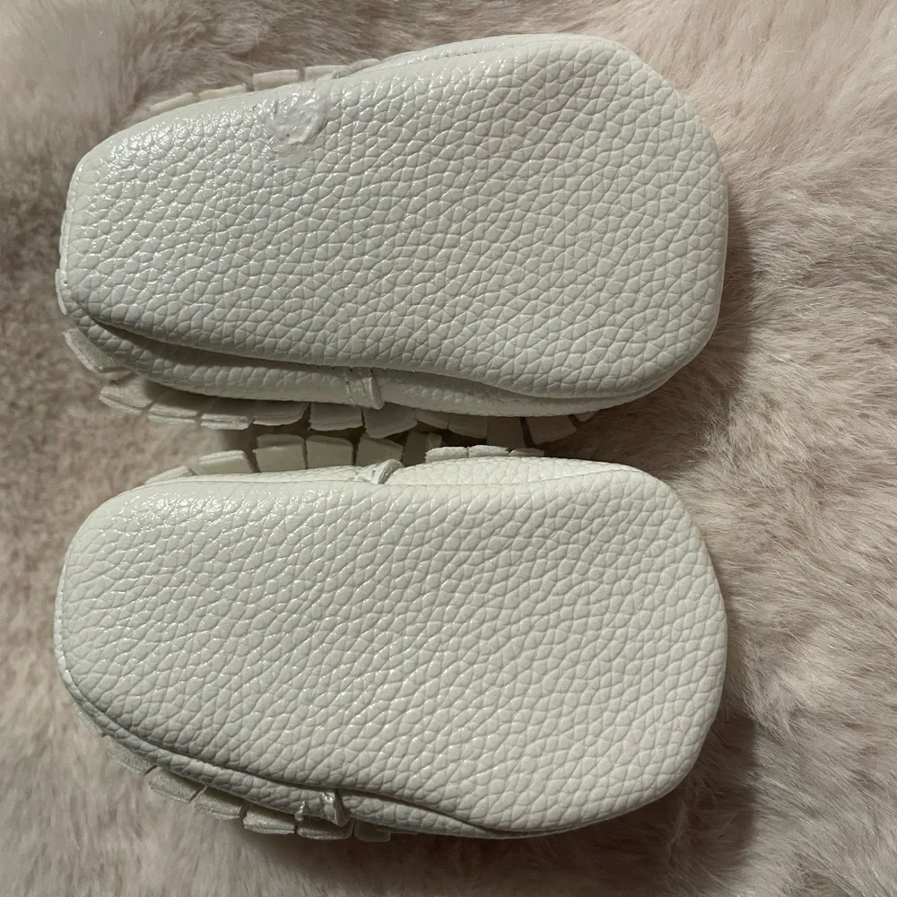 White Baby Moccasins with Bow